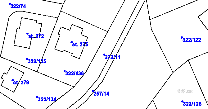 Parcela st. 272/11 v KÚ Bubovice, Katastrální mapa