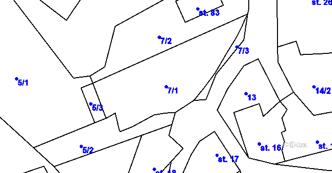 Parcela st. 7/1 v KÚ Bubovice, Katastrální mapa