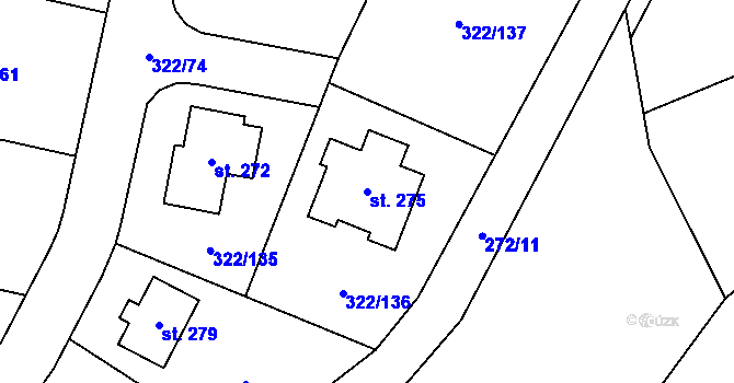 Parcela st. 275 v KÚ Bubovice, Katastrální mapa