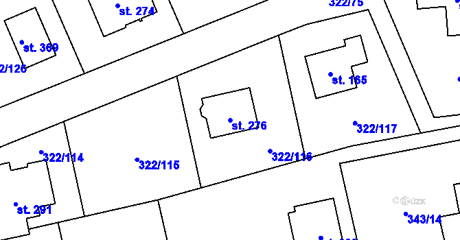 Parcela st. 276 v KÚ Bubovice, Katastrální mapa
