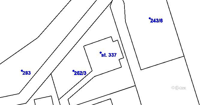 Parcela st. 337 v KÚ Bubovice, Katastrální mapa