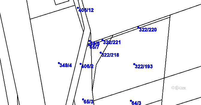 Parcela st. 322/218 v KÚ Bubovice, Katastrální mapa