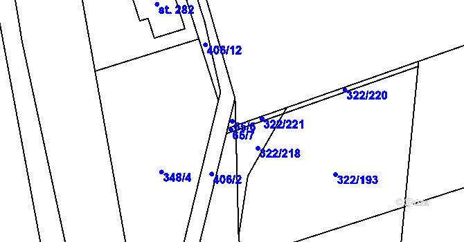 Parcela st. 65/6 v KÚ Bubovice, Katastrální mapa