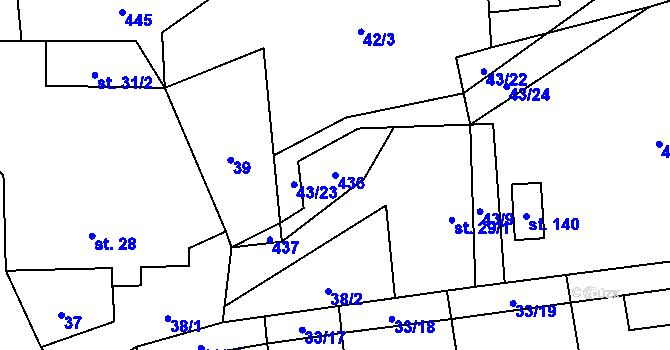 Parcela st. 436 v KÚ Bubovice, Katastrální mapa