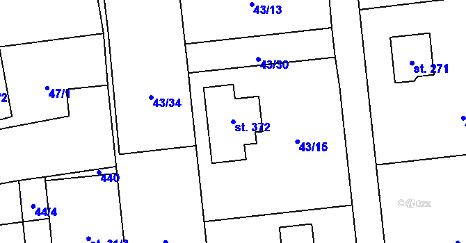 Parcela st. 372 v KÚ Bubovice, Katastrální mapa