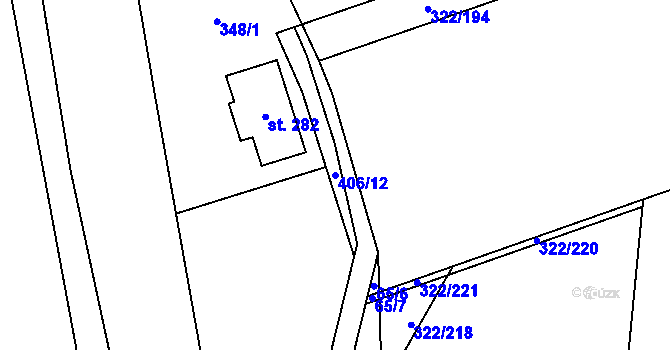 Parcela st. 406/12 v KÚ Bubovice, Katastrální mapa