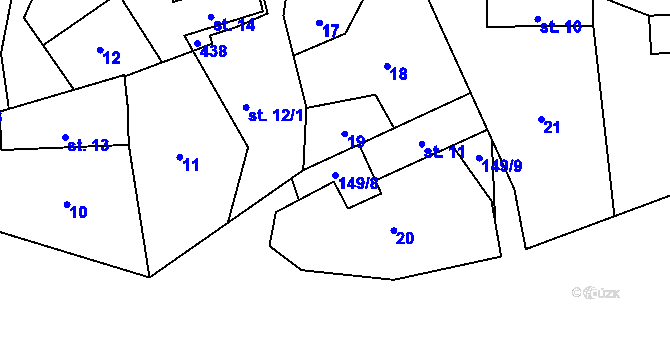 Parcela st. 149/8 v KÚ Bubovice, Katastrální mapa