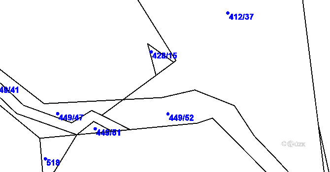 Parcela st. 428/6 v KÚ Bučí, Katastrální mapa