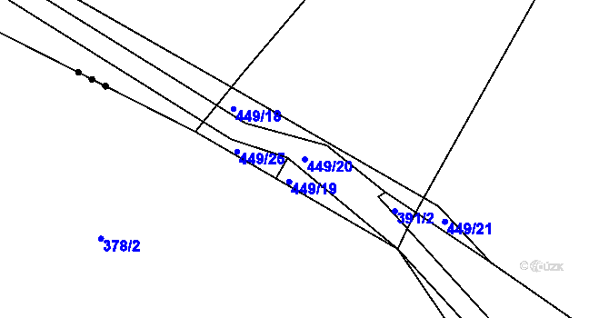 Parcela st. 449/20 v KÚ Bučí, Katastrální mapa