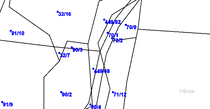 Parcela st. 71/11 v KÚ Bučí, Katastrální mapa