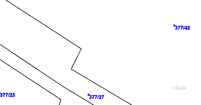 Parcela st. 377/38 v KÚ Bučí, Katastrální mapa