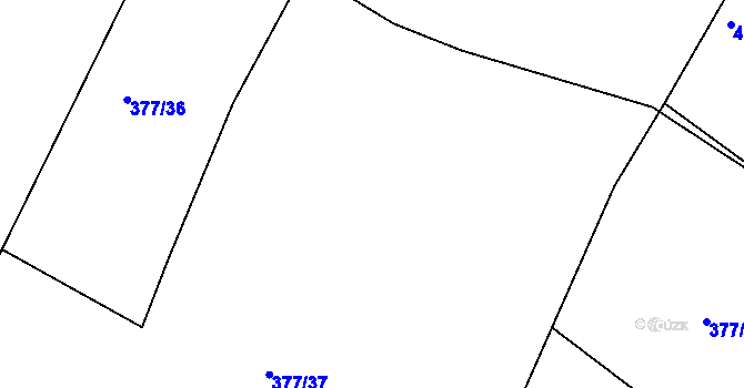 Parcela st. 377/39 v KÚ Bučí, Katastrální mapa