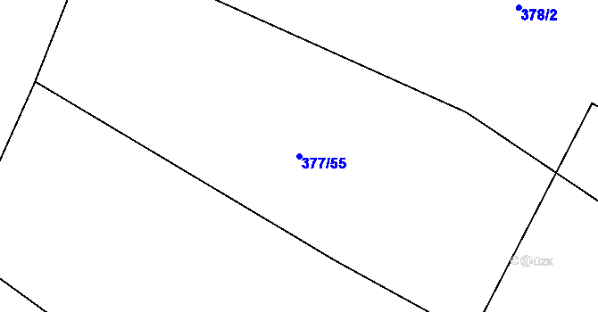 Parcela st. 377/55 v KÚ Bučí, Katastrální mapa