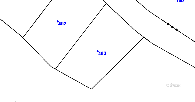 Parcela st. 403 v KÚ Bučí, Katastrální mapa