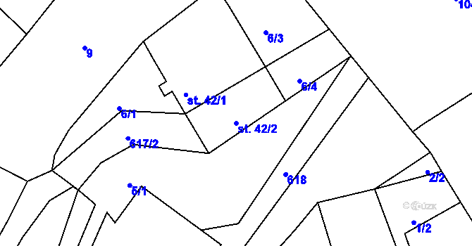 Parcela st. 42/2 v KÚ Bučina, Katastrální mapa