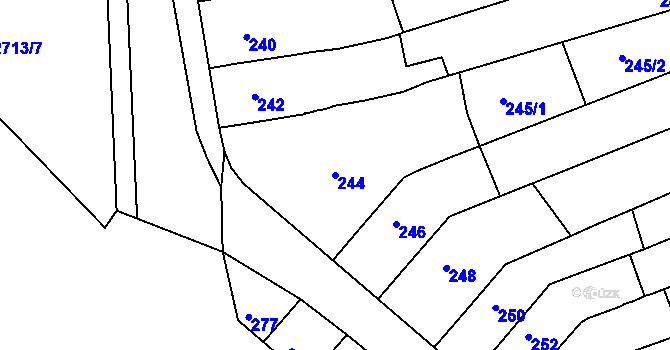 Parcela st. 244 v KÚ Bučovice, Katastrální mapa