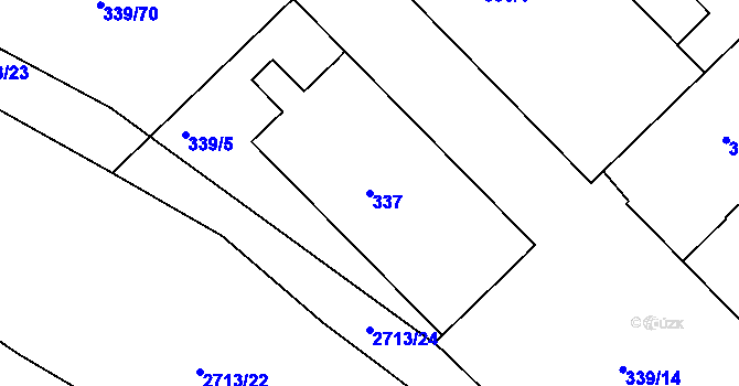 Parcela st. 337 v KÚ Bučovice, Katastrální mapa