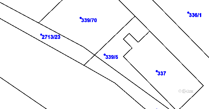 Parcela st. 339/5 v KÚ Bučovice, Katastrální mapa