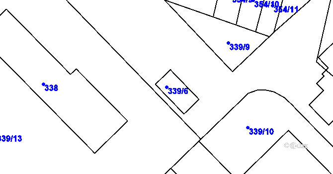 Parcela st. 339/6 v KÚ Bučovice, Katastrální mapa