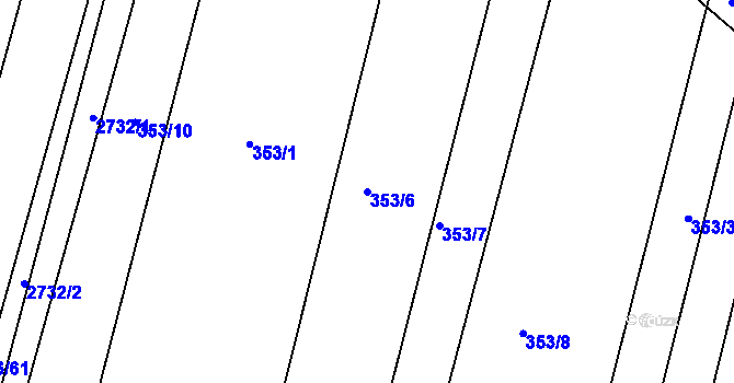 Parcela st. 353/6 v KÚ Bučovice, Katastrální mapa