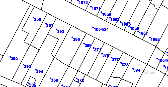 Parcela st. 369 v KÚ Bučovice, Katastrální mapa