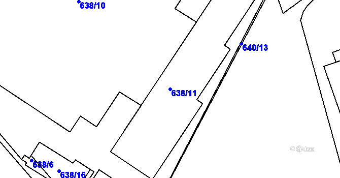 Parcela st. 638/11 v KÚ Bučovice, Katastrální mapa