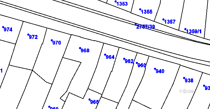 Parcela st. 964 v KÚ Bučovice, Katastrální mapa