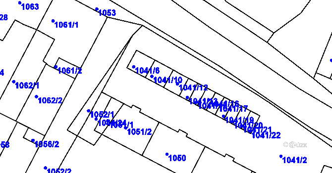 Parcela st. 1041/11 v KÚ Bučovice, Katastrální mapa