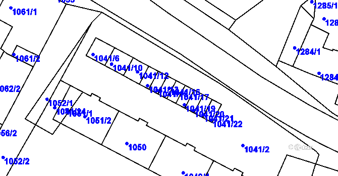 Parcela st. 1041/16 v KÚ Bučovice, Katastrální mapa