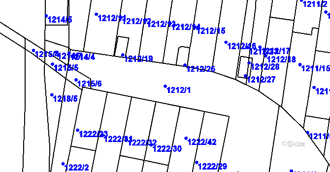 Parcela st. 1212/1 v KÚ Bučovice, Katastrální mapa