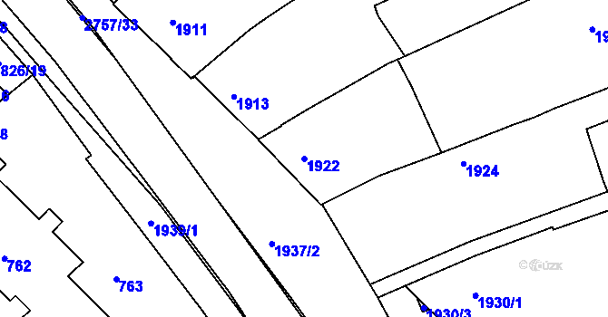 Parcela st. 1922 v KÚ Bučovice, Katastrální mapa