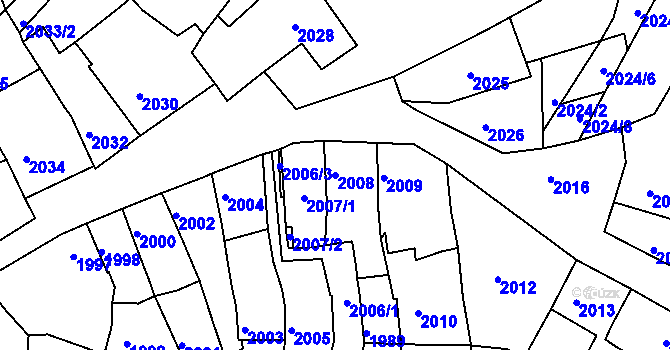 Parcela st. 2008 v KÚ Bučovice, Katastrální mapa