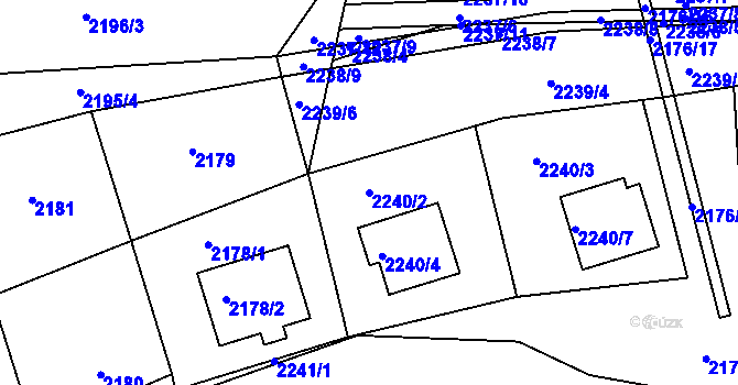 Parcela st. 2240/2 v KÚ Bučovice, Katastrální mapa