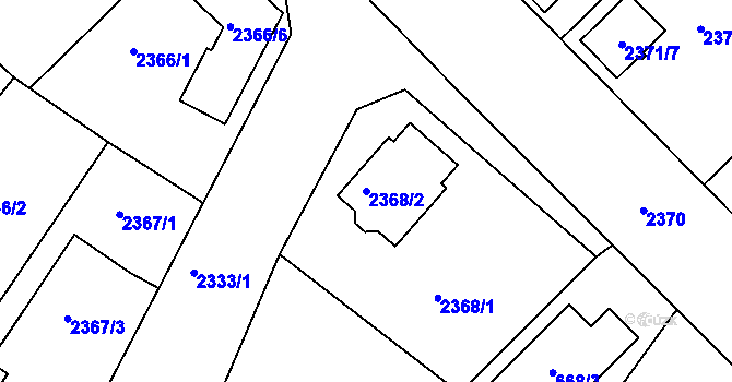 Parcela st. 2368/2 v KÚ Bučovice, Katastrální mapa
