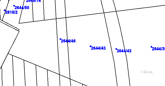 Parcela st. 2644/45 v KÚ Bučovice, Katastrální mapa