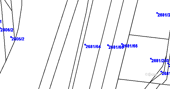 Parcela st. 2681/64 v KÚ Bučovice, Katastrální mapa