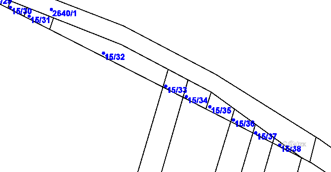 Parcela st. 15/33 v KÚ Bučovice, Katastrální mapa