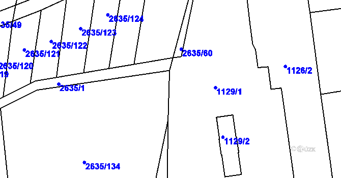 Parcela st. 2635/62 v KÚ Bučovice, Katastrální mapa