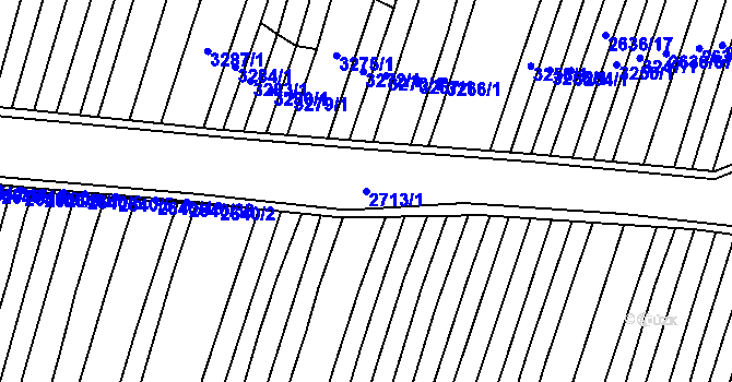 Parcela st. 2713/1 v KÚ Bučovice, Katastrální mapa