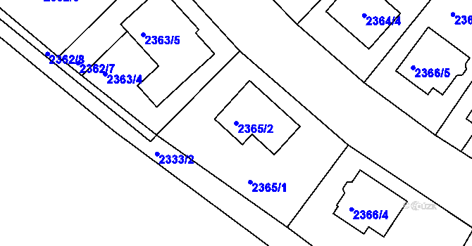Parcela st. 2365/2 v KÚ Bučovice, Katastrální mapa