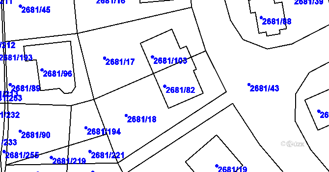 Parcela st. 2681/82 v KÚ Bučovice, Katastrální mapa