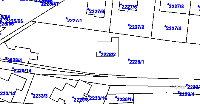 Parcela st. 2228/2 v KÚ Bučovice, Katastrální mapa
