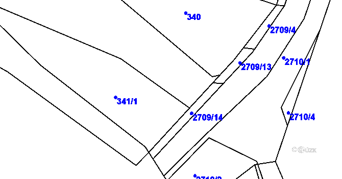 Parcela st. 341/2 v KÚ Bučovice, Katastrální mapa