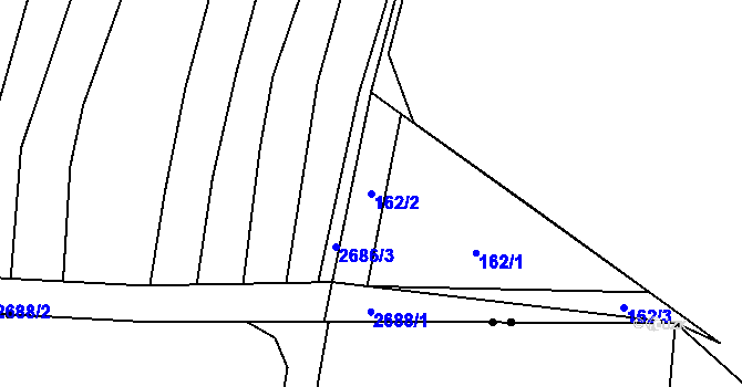 Parcela st. 162/2 v KÚ Bučovice, Katastrální mapa