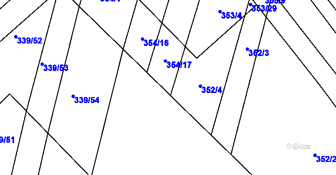 Parcela st. 352/5 v KÚ Bučovice, Katastrální mapa
