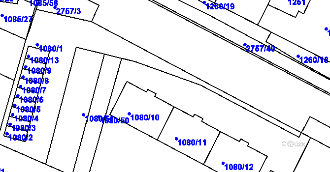 Parcela st. 1080/45 v KÚ Bučovice, Katastrální mapa