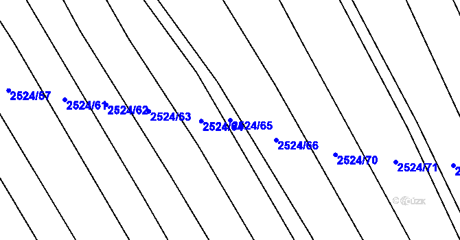 Parcela st. 2524/65 v KÚ Bučovice, Katastrální mapa