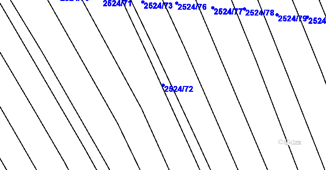Parcela st. 2524/72 v KÚ Bučovice, Katastrální mapa