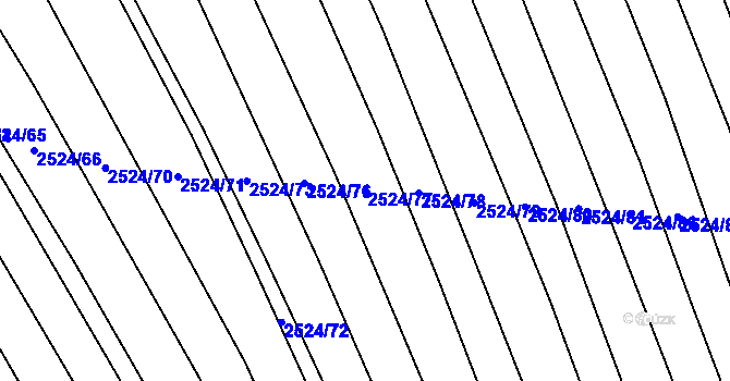 Parcela st. 2524/77 v KÚ Bučovice, Katastrální mapa