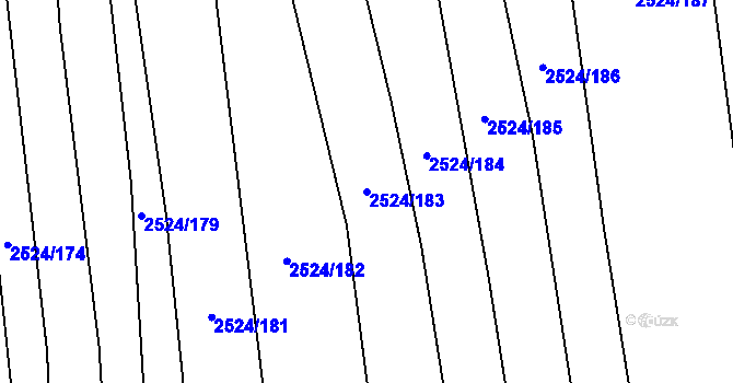 Parcela st. 2524/183 v KÚ Bučovice, Katastrální mapa
